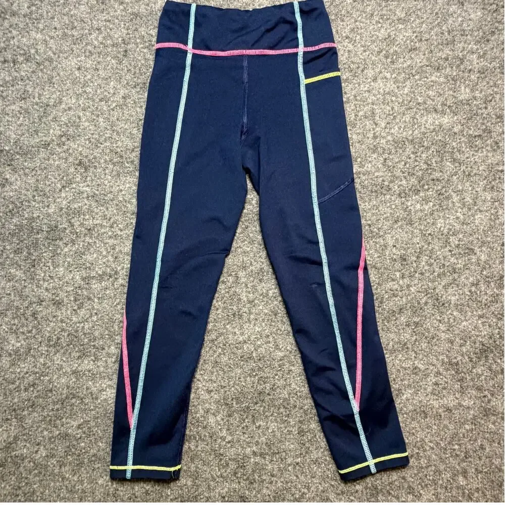 Vineyard Vines Girls‎ Performance Leggings Navy Color Stitch Size  S 7/8